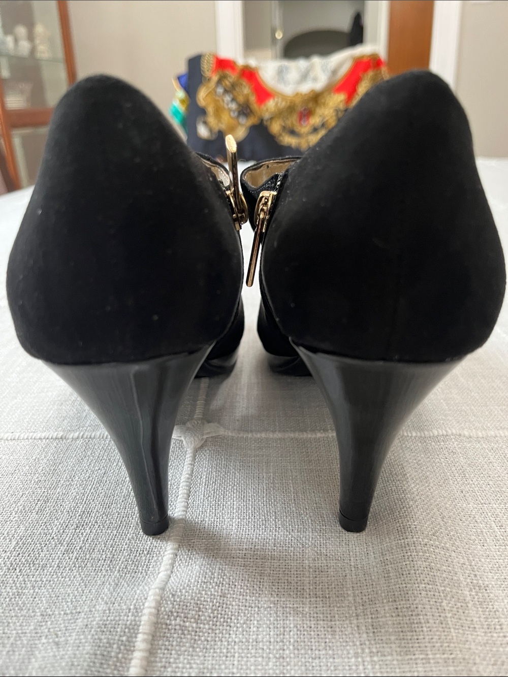 Bandolino Black Suede Mary Jane Platform Heels - Picture 6 of 6